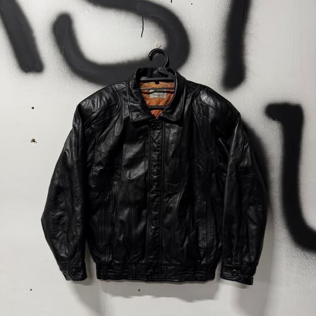 VTG 빈티지 100% 쉽스킨 양가죽 레더 봄버 자켓