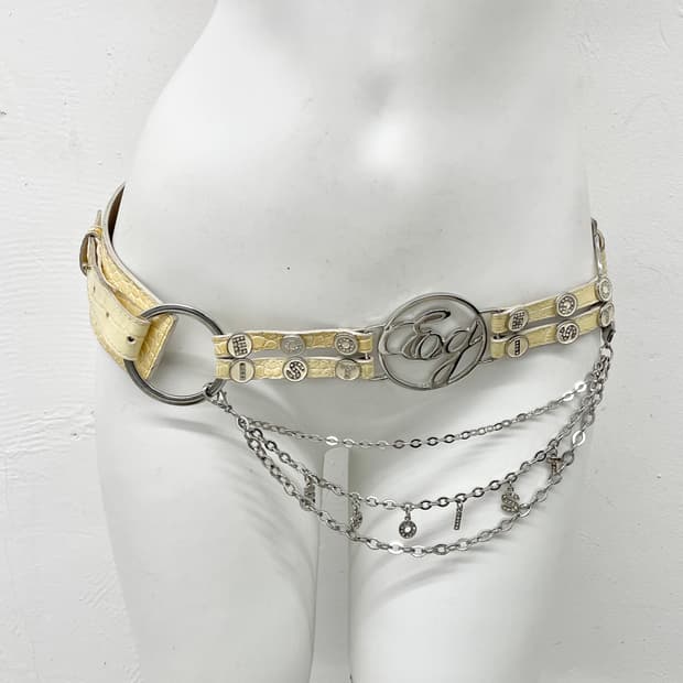 에고이스트 체인 로고 레이어드 버클 벨트*레어