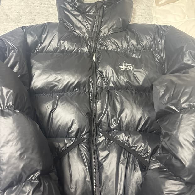 스투시 다운 파카 마이크로 립스탑 팬텀 블랙 