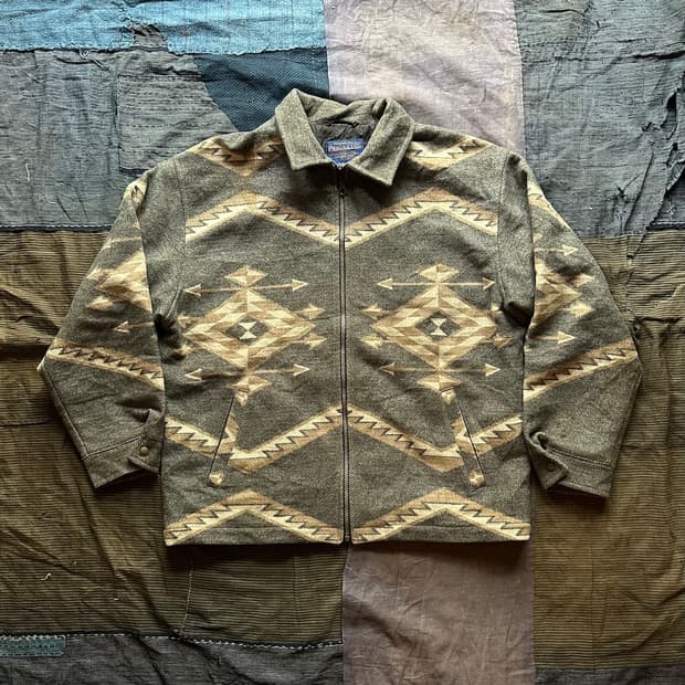 80s USA 빈티지 펜들턴 나바호 울 봄버 자켓