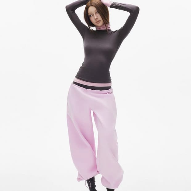 iamxiaa 아엠시아 로우웨이스트 팬츠 핑크