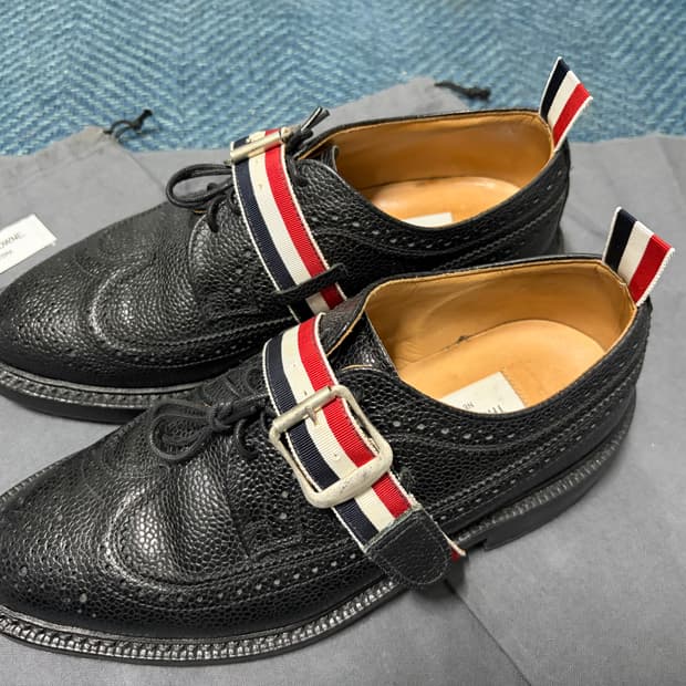 톰브라운 블랙 브로그 윙팁 슈즈 US7