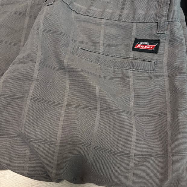 디키즈 체크 쇼츠 반바지 그레이 34인치