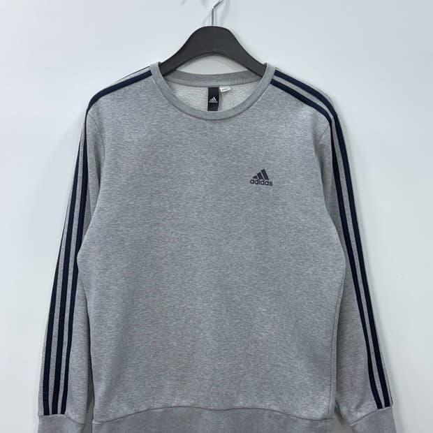 아디다스 삼선로고 맨투맨 그레이 M