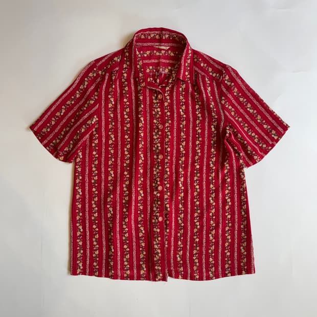 FLORAL STRIPE SHORT SLEEVE SHIRT