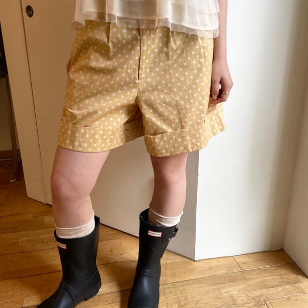 Dot butter belt pants