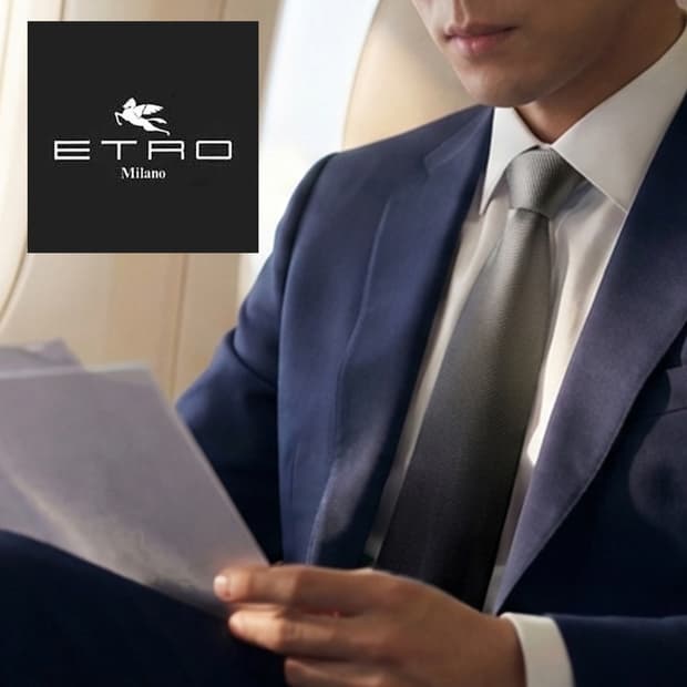 에트로 실크 블랙 그라데이션 넥타이 9.6cm A등급 A19715
