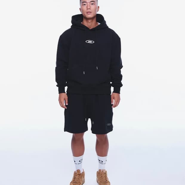 (3)본투윈 빅 크롬 B 로고 후디 블랙 후드티