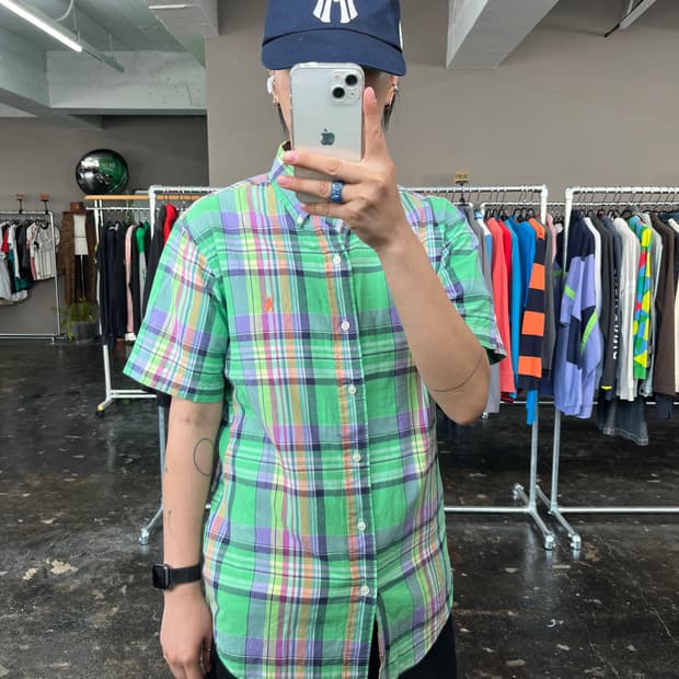 폴로 랄프로렌 체크 반팔 셔츠