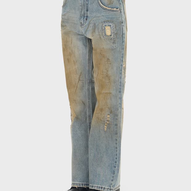 구해요) 앤더슨벨 유니섹스 디스트로이드 와이드 레그 진 24