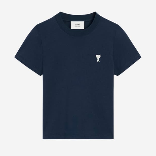 (새상품) 아미 화이트 하트 로고 반팔 티셔츠