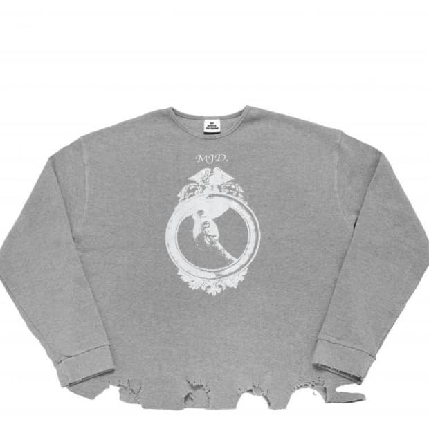 [L] MJD 디스트레스드 와플 롱슬리브 그레이