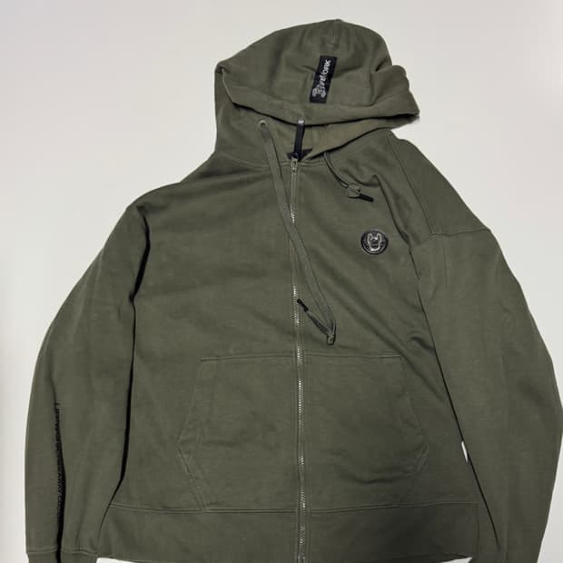 라이프워크 라독 레더 오버핏 후드집업 카키 L
