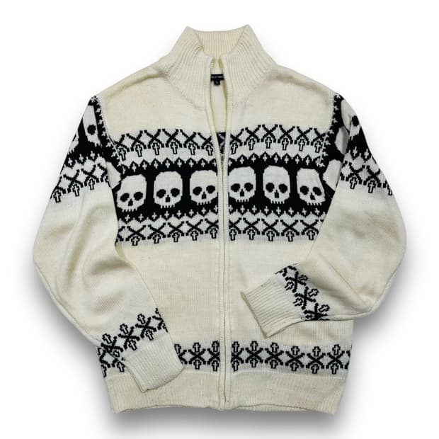 BULET NOISE Skull Cross knit zip-up