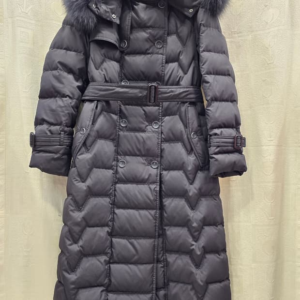 거의새거) 잇미샤 폭스퍼 후드 트리밍 더블버트 구스다운 롱패딩 S