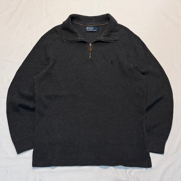 폴로 랄프로렌 반집업 코튼 니트 그레이