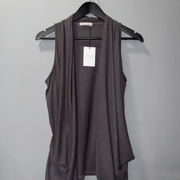 Drape shirring detail vest