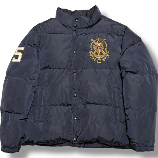 Polo Ralph Lauren 자수 네이비 다운 패딩