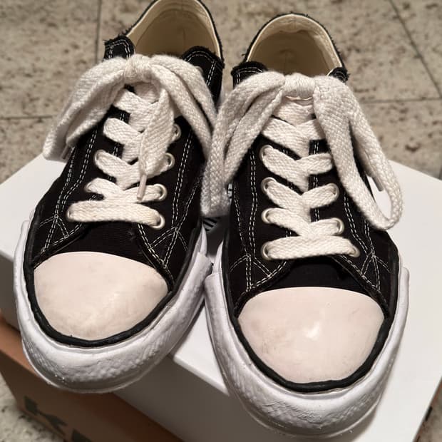 미하라 야스히로 피터슨 OG 솔 캔버스 로우 스니커즈 블랙