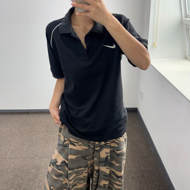 Nike 나이키 블랙 카라 반팔 