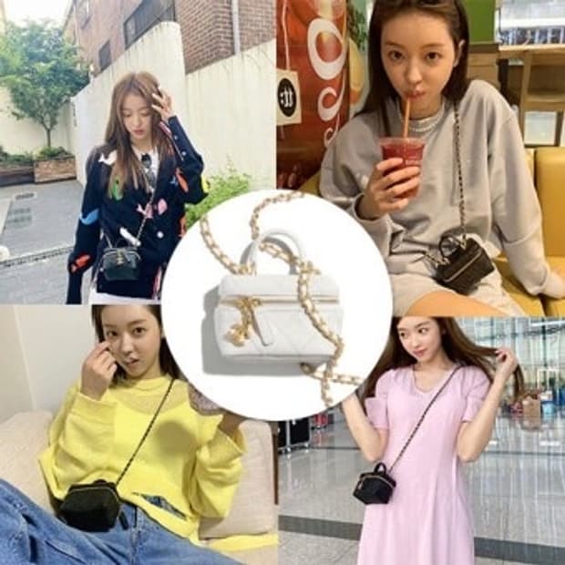 샤넬 미니 베니티 체인 백 가방 블랙