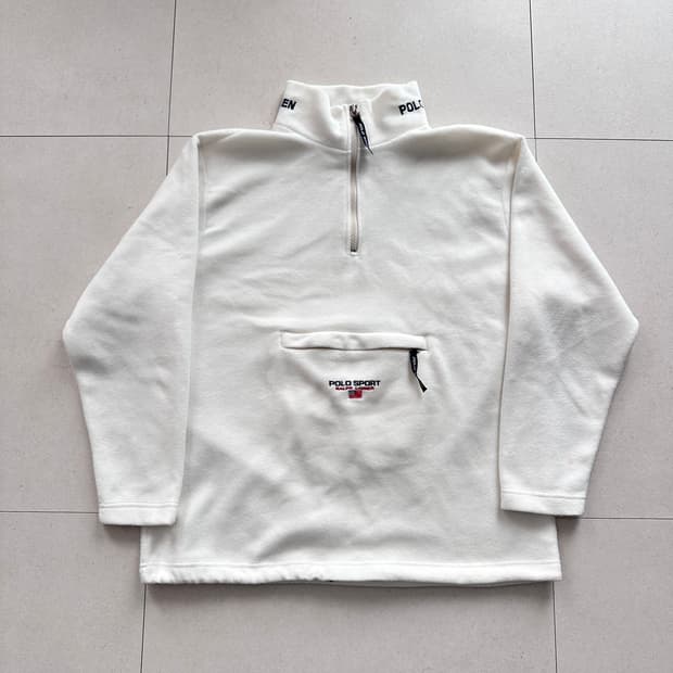 90s 폴로 스포츠 MADE IN USA 하프집업 플리스 아노락 