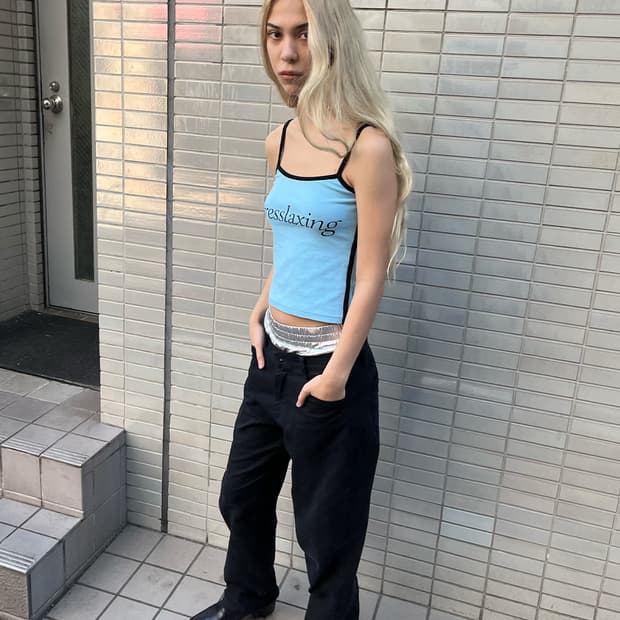 Just haus RIBBED SLEEVELESS, BABY BLUE