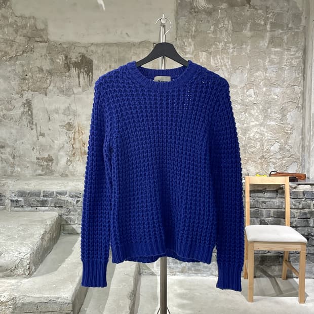 아크네 스튜디오 퍼플 울 크루넥 스웨터