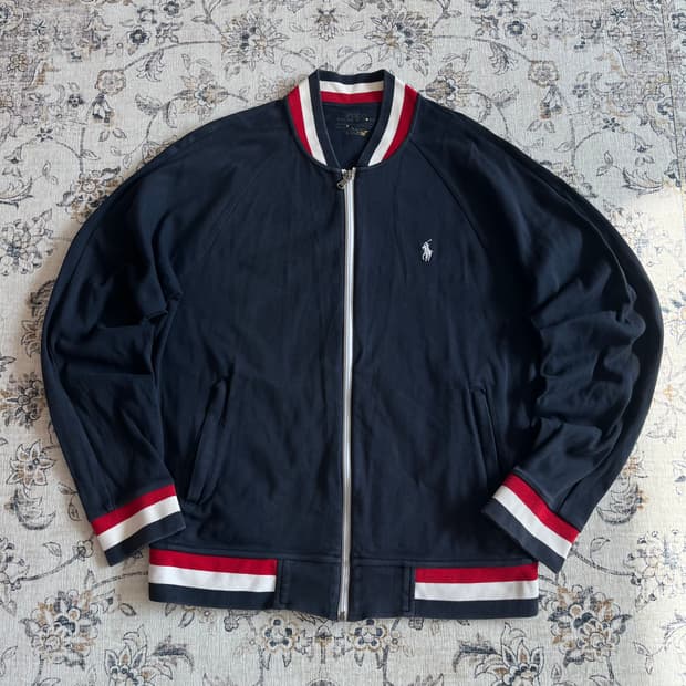 폴로 자수포니 코튼 트랙탑 집업