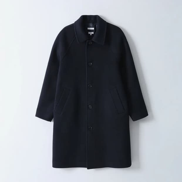 우드비 울 못사 레더 트림 코트 블랙 1사이즈