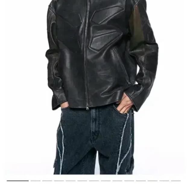 인사일런스 엠보 바이크 레더 자켓 블랙 L