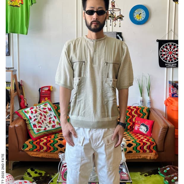 Japanese Vintage Utility Cargo 1/2 Knit