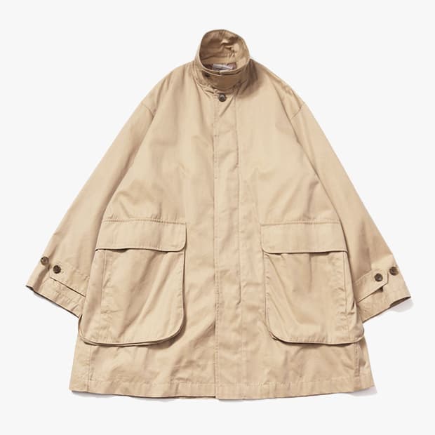 BEAMS - CHAMBRAY BAL COLLAR COAT