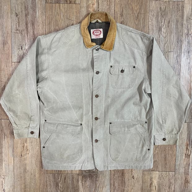 80s 오스트레일리안 아웃백 컬렉션 캔버스 워크 초어 자켓 XL-2XL