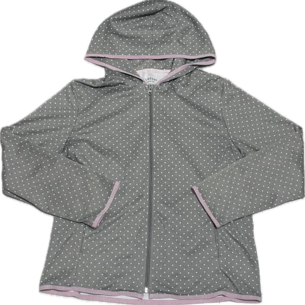 도트 그레이 후드집업