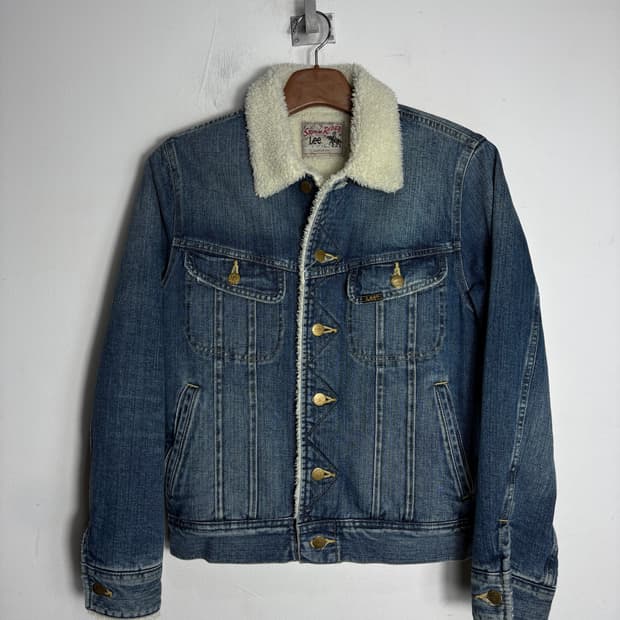 Lee 리 시어링 카라 중청 데님 자켓