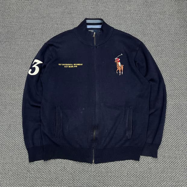 폴로 빅포니 네이비 니트집업