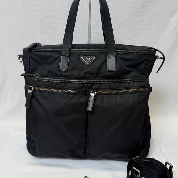 정품 프라다 리나일론 사피아노 레더 EVG860 토트백 크로스백 숄더백