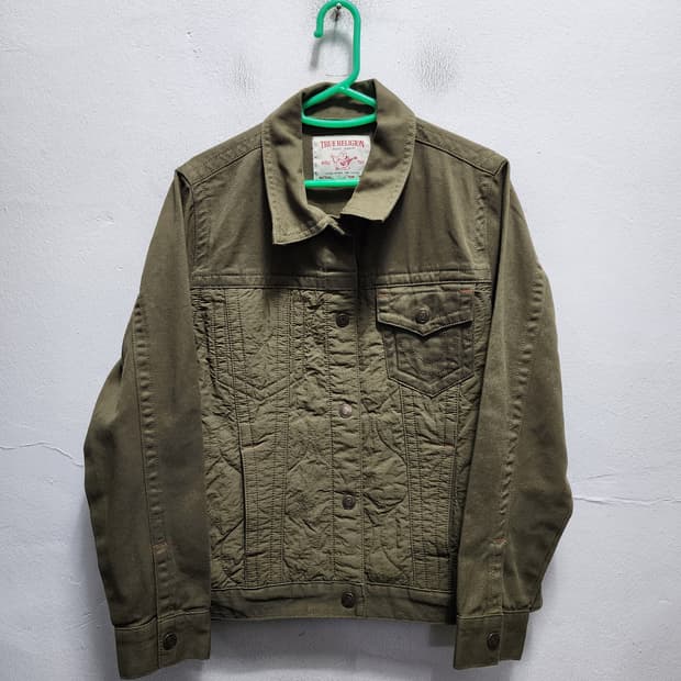 22s 트루릴리젼 퀄팅 카키 자켓