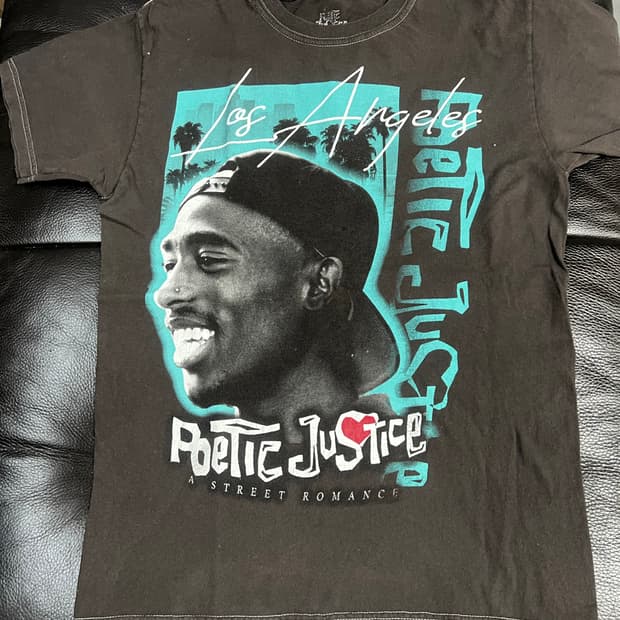 2pac Poetic Justice 영화 티셔츠 블랙