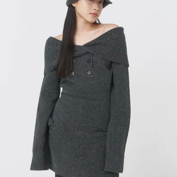 구해요) 미세키서울 더블 버튼 니트 원피스 double button