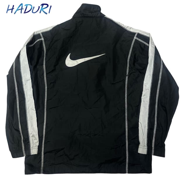 나이키 00s 인사이드아웃 스우시 빅로고 블랙바람막이 95