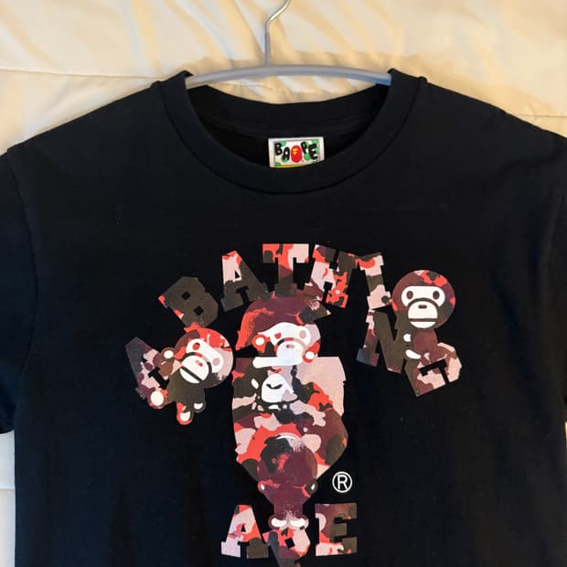 BAPE Map Camo College Milo T-Shirt Black