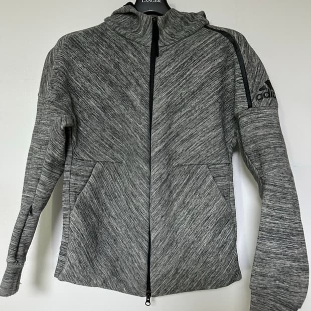 아디다스 여성 회색 후드집업