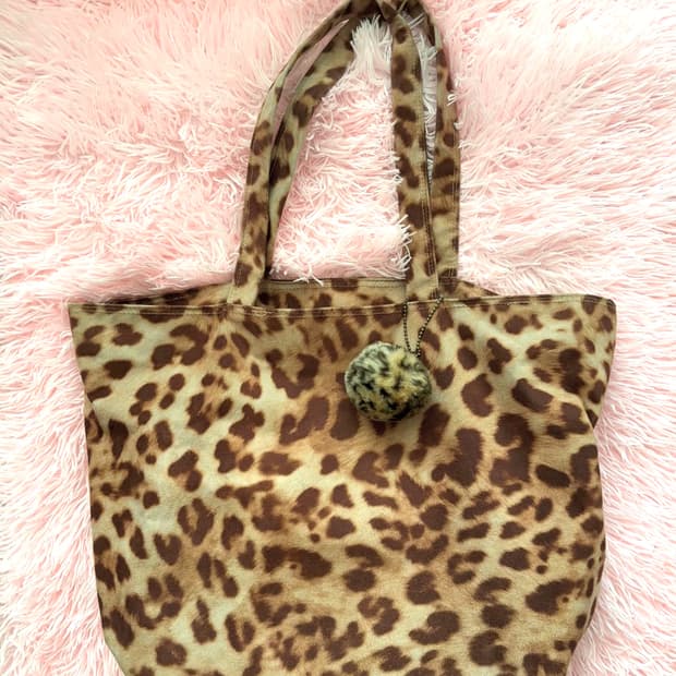 오네갸루 호피 레오파드 보부상 쇼퍼백 토트백 /라떼갸루 로걀 히메갸루