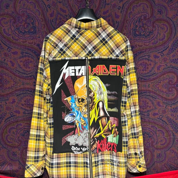 BLACK FLAME 메탈리카x아이언 메이든 락셔츠