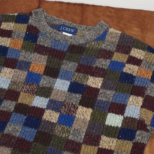 Jcrew 제이크루 셔틀랜드 울 패치워크 니트