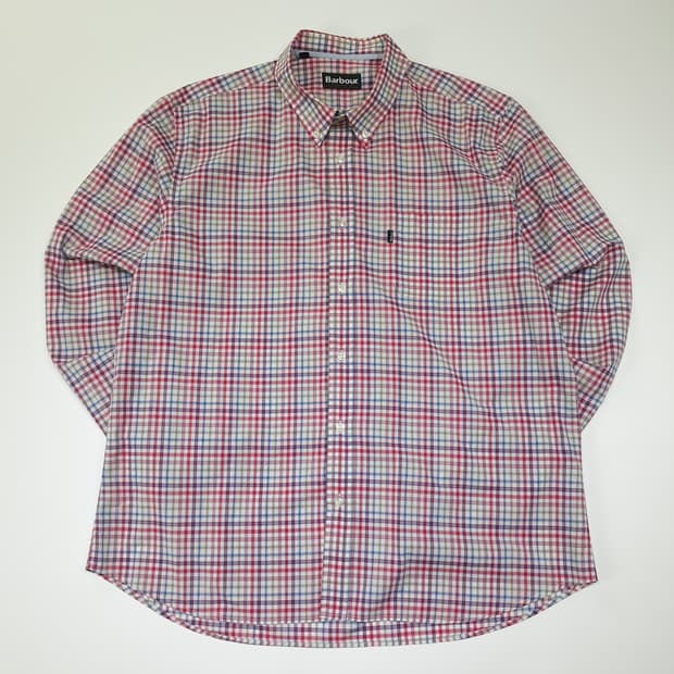 CL534 2XL 바버 포르투갈판 핑크 마이크로체크 버튼다운 셔츠 남방