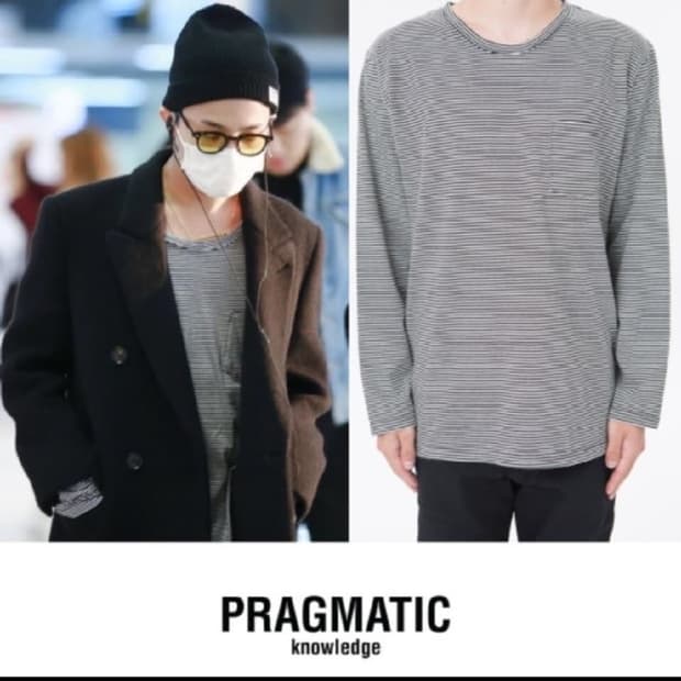 GD착) 프라그매틱 스트라이프 보더 긴팔티 롱슬리브