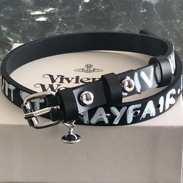 비비안웨스트우드 아카이브 펑크 레터링 로고 orb 초커 목걸이(새상품)